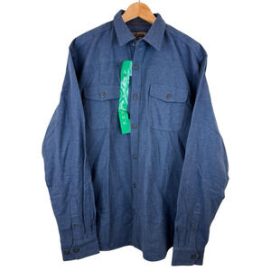 Grizzly Mountain Men's XL Long Sleeve Double Brushed Chamois Flannel Dark Blue‎